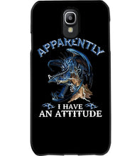 Load image into Gallery viewer, Apparently I Have An Attitude Blue Dragon Phone case
