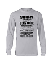Load image into Gallery viewer, Gift For Husband Taken By An August Sexy Wife Who Happens To Cuss A Lot Unisex Long Sleeve
