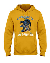 Load image into Gallery viewer, Apparently I Have An Attitude Blue Dragon Hoodie
