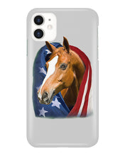 Load image into Gallery viewer, Horse Covered Into USA Flag Meaningful Gift For Men Phone case
