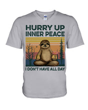 Load image into Gallery viewer, Cute Sloth Hurry Up Inner Peace Special Custom Design Guys V-Neck
