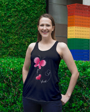 Load image into Gallery viewer, Faith Butterfly Breast Cancer Awareness Custom Design Ladies Flowy Tank
