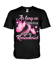 Load image into Gallery viewer, As Long As I Breathe You'll Be Remembred Custom Gift For Family Guys V-Neck
