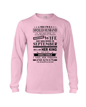 Load image into Gallery viewer, Gift For Husband I'm The Property Of A Freaking Awesome Wife Who Was Born In September Unisex Long Sleeve
