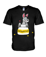 Load image into Gallery viewer, Funny Donkey Anti Depressant Meaning Gift For Women Guys V-Neck

