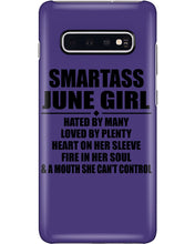 Load image into Gallery viewer, Birthday Gift For Smartass June GirlHeart On Her Sleeve Phone case
