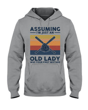 Load image into Gallery viewer, Assuming I;m Just An Old Lady Was Your First Mistake Gift For Softball Lovers Hoodie
