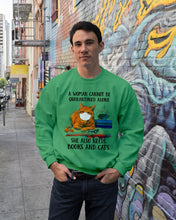 Load image into Gallery viewer, Cute Phone Case Gift For Books And Cats Lovers A Woman Cannot Be Quarantined Alone Sweatshirt
