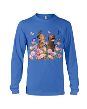 Load image into Gallery viewer, Gift For Dog LoversChesapeake Bay Retriever With Peonies Unisex Long Sleeve

