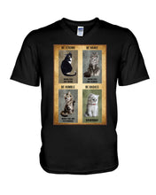 Load image into Gallery viewer, Cat Be Strong When You Are Weak Gift For Cat Lovers Guys V-Neck
