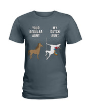 Load image into Gallery viewer, Funny Unicorn Difference Between Your Regular Aunt And My Dutch Aunt Ladies Tee
