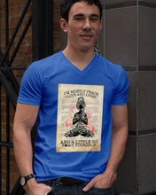 Load image into Gallery viewer, I'm Mostly Peace Love And Light Yoga Gift For Yoga Lovers Guys V-Neck

