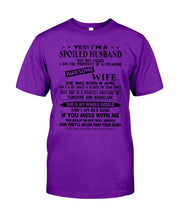 Load image into Gallery viewer, A Spoiled Husband Of April Freaking Awesome Wife Trending For Birthday Gift Guys Tee
