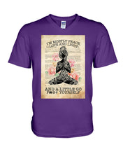 Load image into Gallery viewer, I'm Mostly Peace Love And Light Yoga Gift For Yoga Lovers Guys V-Neck
