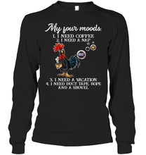 Load image into Gallery viewer, I Need Coffee A Nap A Vacation Duct Tape Hope And A Showel Unisex Long Sleeve
