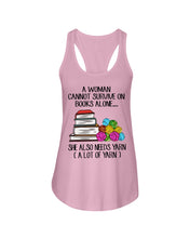 Load image into Gallery viewer, A Woman Cannot Survive On Book Alone She Also Needs Yarn Trending Ladies Flowy Tank
