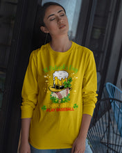 Load image into Gallery viewer, Baseball Drink Beer Day St Patrick's Day Gift For Baseball Lovers Unisex Long Sleeve
