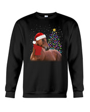 Load image into Gallery viewer, Cute Horse With Santa Hat Lovely Christmas Tree Gift For Horse Lovers Sweatshirt
