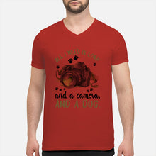 Load image into Gallery viewer, All I Need IS Love And A Camera And A Dog Gift For Dog Lovers Guys V-Neck
