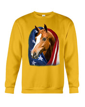 Load image into Gallery viewer, Horse Covered Into USA Flag Meaningful Gift For Men Sweatshirt
