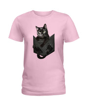 Load image into Gallery viewer, Cat In Your Front Pocket Perfect Gift For Friends Who Loves Cat Ladies Tee

