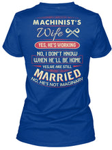 Load image into Gallery viewer, Gift For Machinist's Wife He's Working Ladies V-Neck
