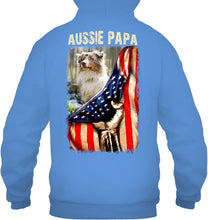 Load image into Gallery viewer, Aussie Papa America Flag Unique Custom Design For Dog Lovers Hoodie
