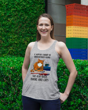 Load image into Gallery viewer, Cute Phone Case Gift For Books And Cats Lovers A Woman Cannot Be Quarantined Alone Ladies Flowy Tank
