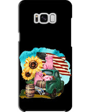 Load image into Gallery viewer, Black Phone Case With Pig Sunflower Gift For Pig Lovers Phone case
