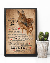 Load image into Gallery viewer, You Will Never Lose From Mom/Dad With Love To Son Vertical Poster
