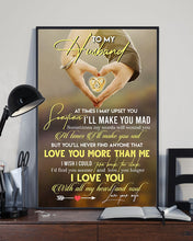 Load image into Gallery viewer, Present For  Husband No One Love You More Than Me   Custom Design Vertical Poster
