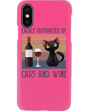 Load image into Gallery viewer, Easily Distracted By Cats And Wine Special Custom Design Phone case

