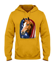 Load image into Gallery viewer, Horse Covered Into USA Flag Meaningful Gift For Men Hoodie
