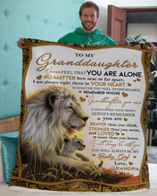 Load image into Gallery viewer, Lion You Are Braver Than You Believe Grandpa Gift For Granddaughter Sherpa Blanket
