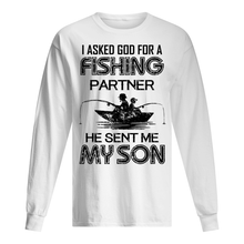 Load image into Gallery viewer, God Sent Me My Son As A Fishing Partner   Special Custom Design Unisex Long Sleeve

