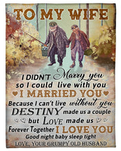 Load image into Gallery viewer, Fishing Destiny Made Us A Couple Grumpy Old Husband Gift For Wife Fleece Blanket
