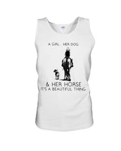 Load image into Gallery viewer, A Girl Her Dog Her Horse It's A Beautiful Thing Unisex Tank Top
