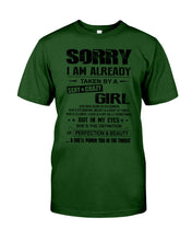 Load image into Gallery viewer, I'm Already Taken By A Sexy And Crazy Girl She Was Born In December Guys Tee

