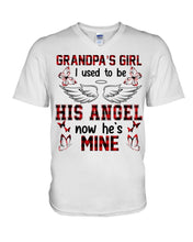 Load image into Gallery viewer, Grandpa's Girl I Used To Be His Angel Gift For Men Guys V-Neck
