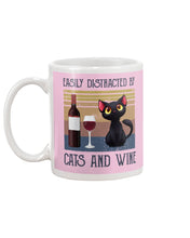 Load image into Gallery viewer, Easily Distracted By Cats And Wine Special Custom Design Mug
