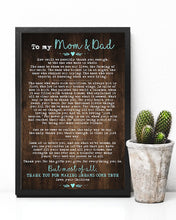 Load image into Gallery viewer, Giving For  Parents Thank For Making Dreams Come True  Custom Design Vertical Poster
