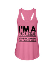 Load image into Gallery viewer, I'm A Paralegal   Special Unique  Custom Design Ladies Flowy Tank
