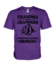 Load image into Gallery viewer, Grandma And Grandson A Bond That Can't Be Broken Custom Design Guys V-Neck
