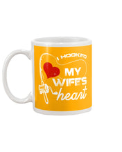 Load image into Gallery viewer, I Hooked My Wifes Heart Gift For Fishing Lovers Mug
