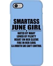 Load image into Gallery viewer, Birthday Gift For Smartass June GirlHeart On Her Sleeve Phone case
