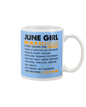 Load image into Gallery viewer, June Girl Facts Very Friendly But Dangerous Custom Design Mug
