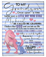 Load image into Gallery viewer, Gift Fo Grandson I'll Stay There Forever Special    Custom Design Fleece Blanket
