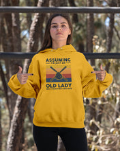 Load image into Gallery viewer, Assuming I;m Just An Old Lady Was Your First Mistake Gift For Softball Lovers Hoodie
