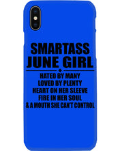 Load image into Gallery viewer, Birthday Gift For Smartass June GirlHeart On Her Sleeve Phone case
