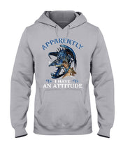 Load image into Gallery viewer, Apparently I Have An Attitude Blue Dragon Hoodie
